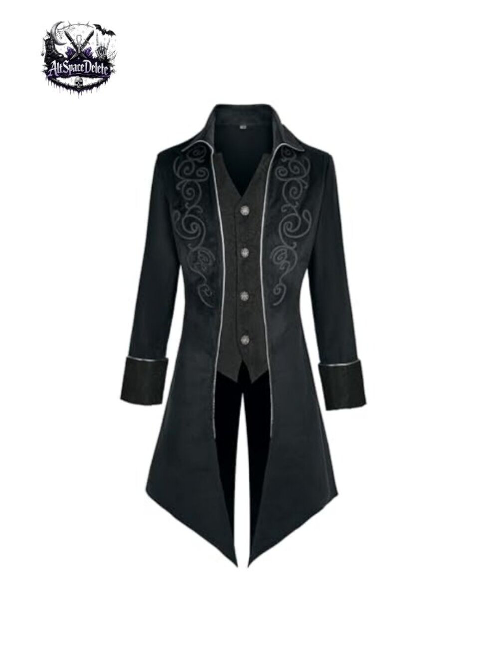 Men's Victorian Steampunk Tailcoat Embroidered Velvet Cosplay Costume Jacket